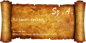 Szimon Anikó névjegykártya
